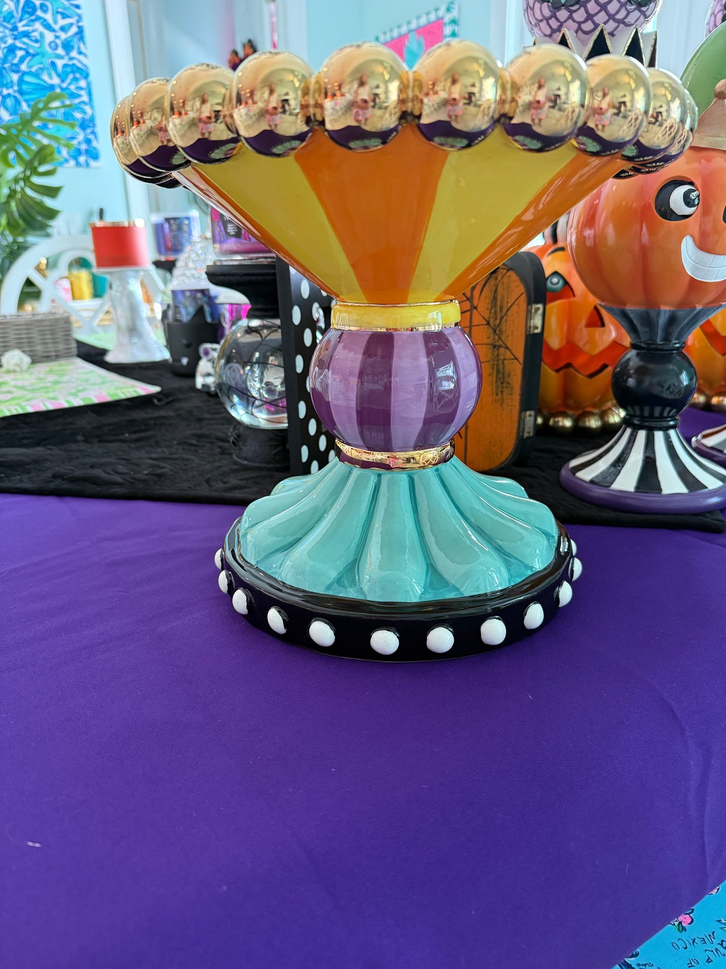 Spooky Season Ceramic Pedestal Cake Plate