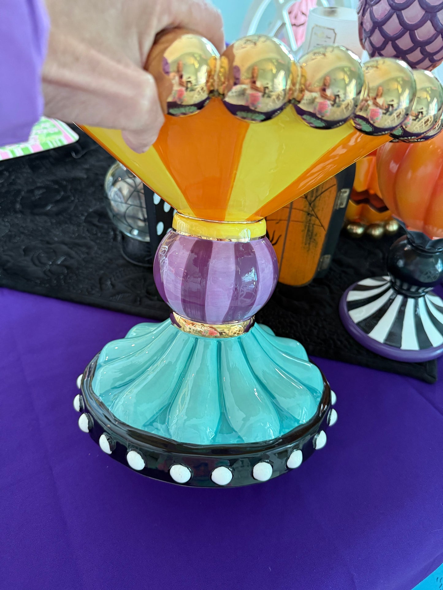 Spooky Season Ceramic Pedestal Cake Plate