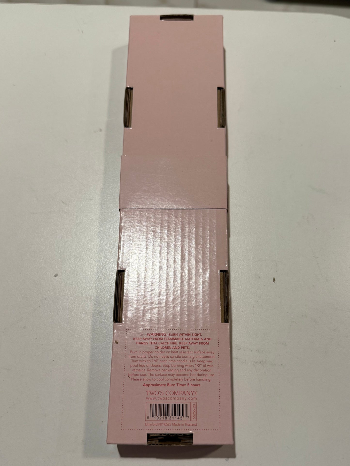 New! Set of 2 Bow Accent Taper Candles in Gift Box: White or Pink