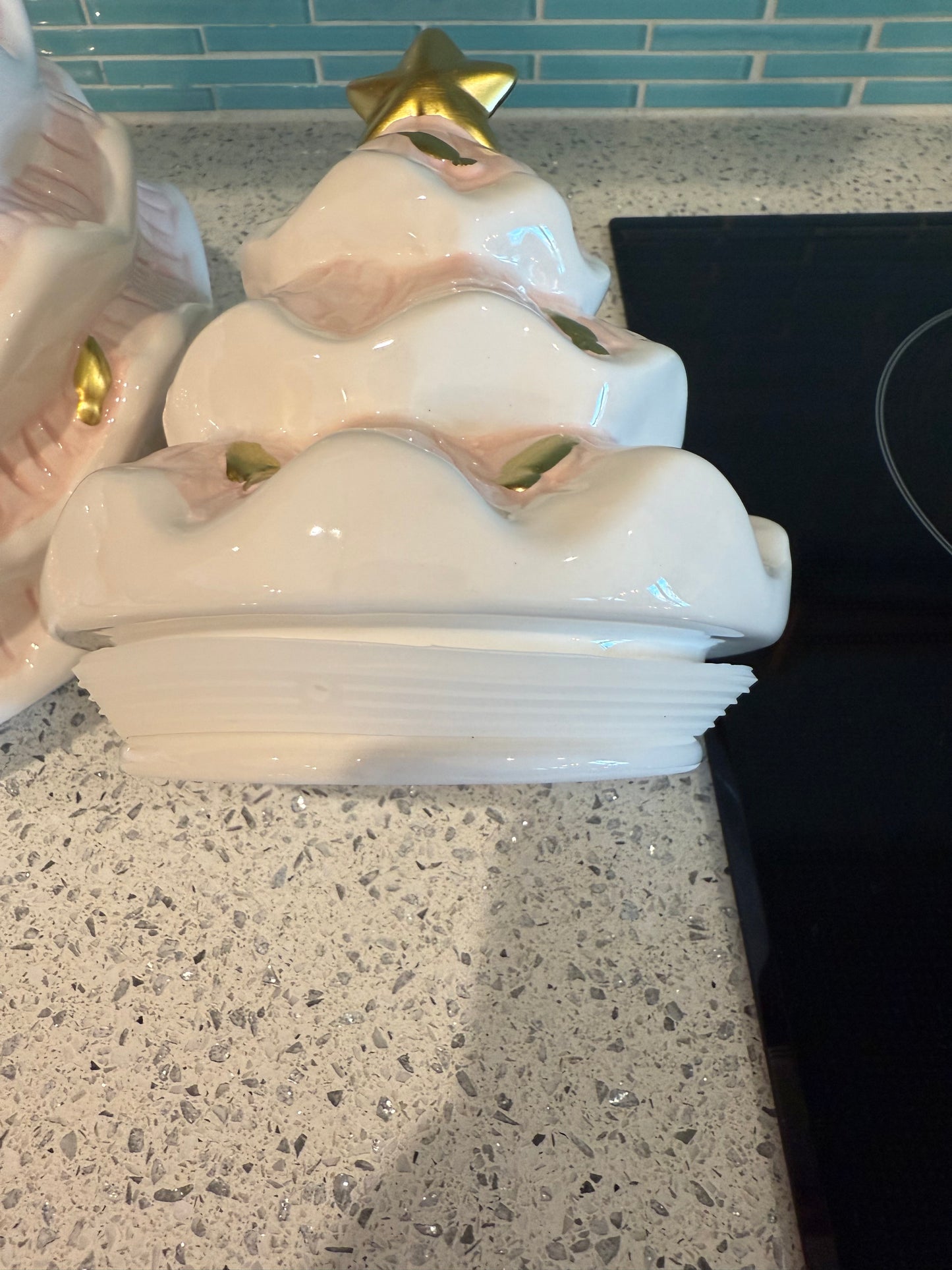 Pink Christmas Tree Cookie Jar