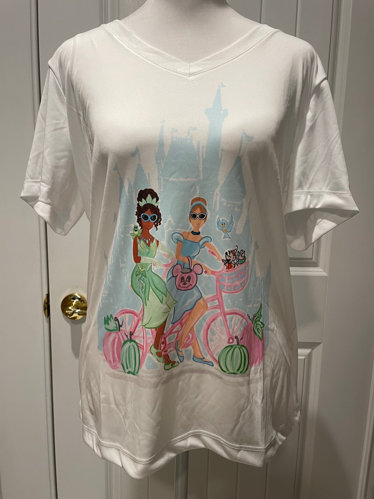 SALE! FTL Green and Blue Princess w/ Pumpkins Illustration Shirts