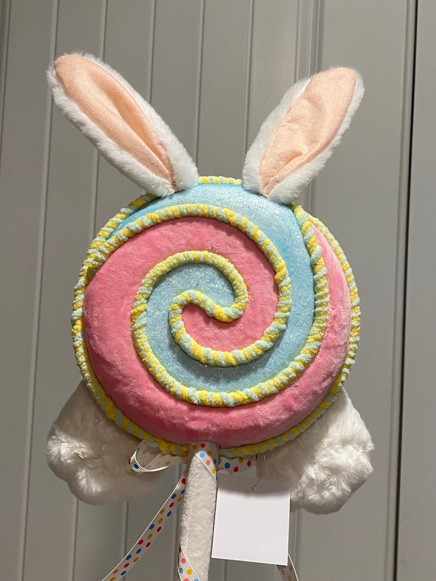 Eggstra Sweet Pink Bunny Swirl Lollipop Pick