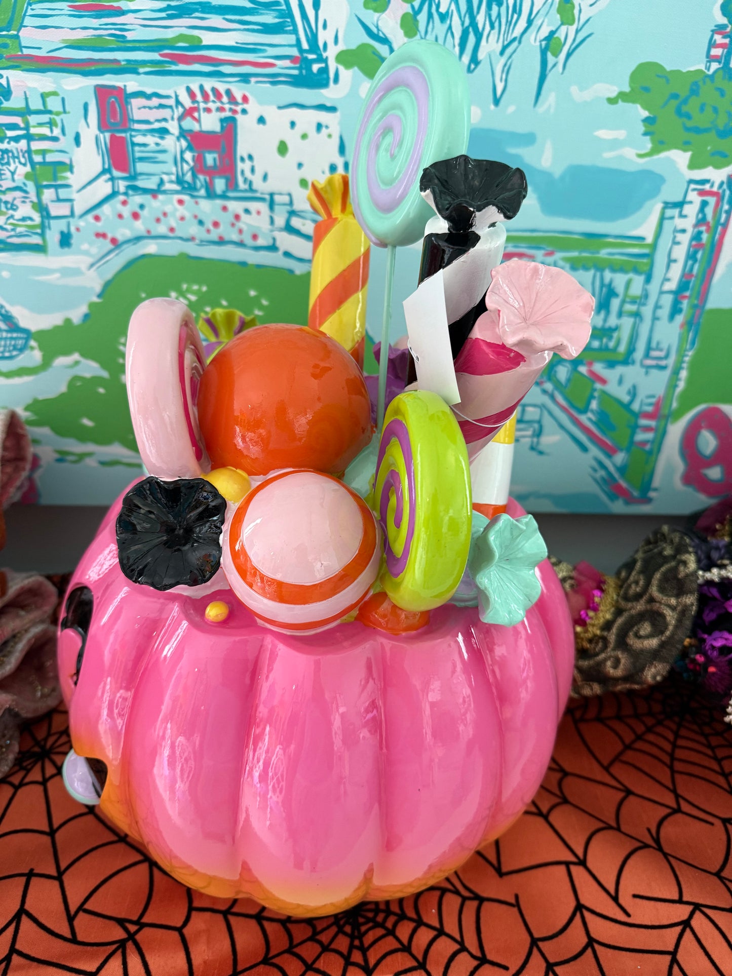 17" Jack O' Lantern Filled With Candy Figurine