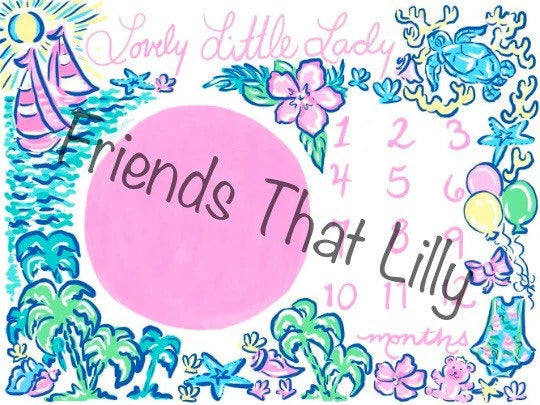 SALE! Month to Month Blanket - Coastal Little Lilly Lady