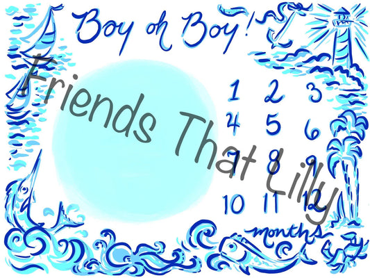 SALE! Month to Month Blanket - Baby Boy