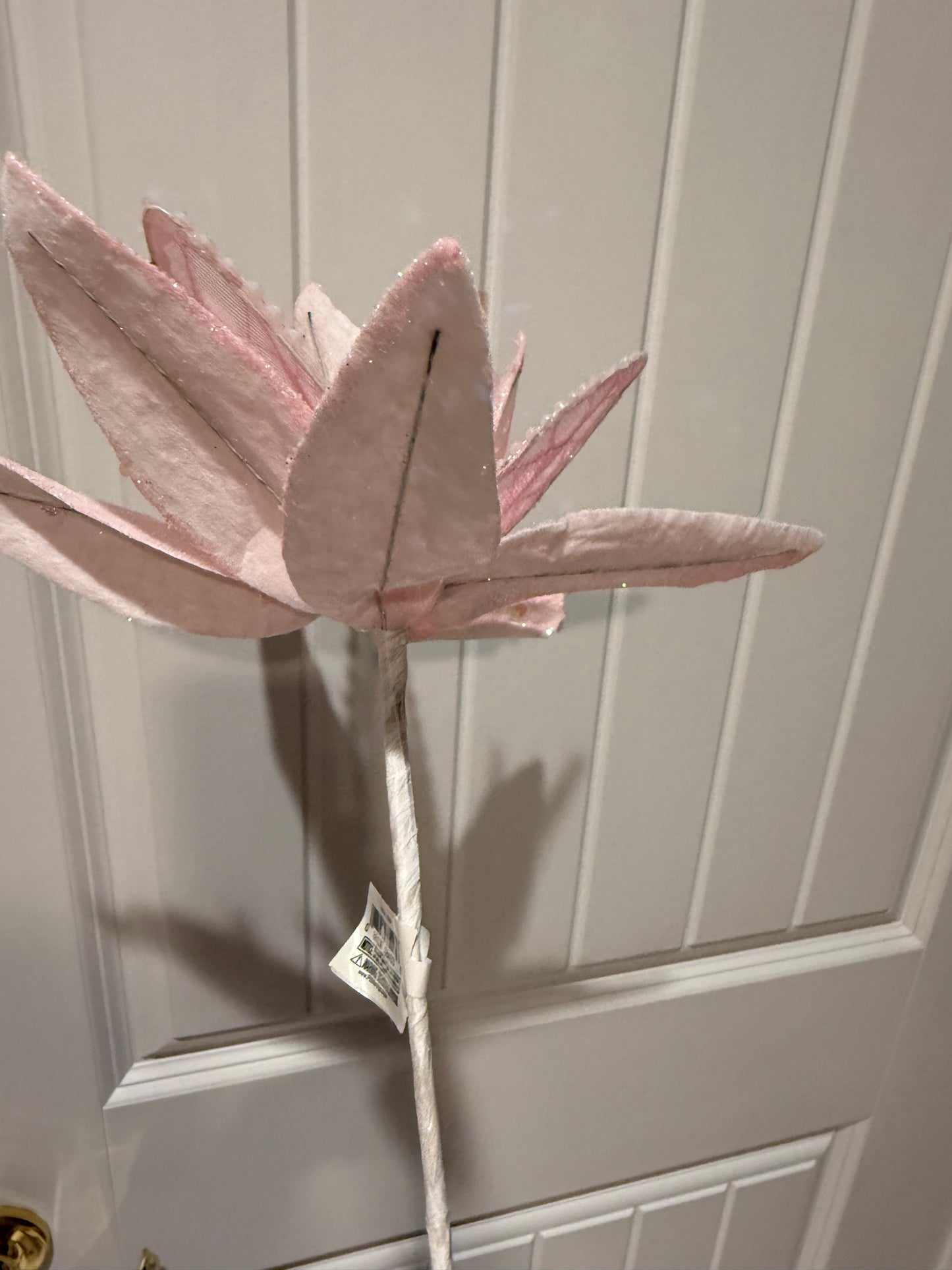 Iridescent Pink Jeweled Poinsettia Spray