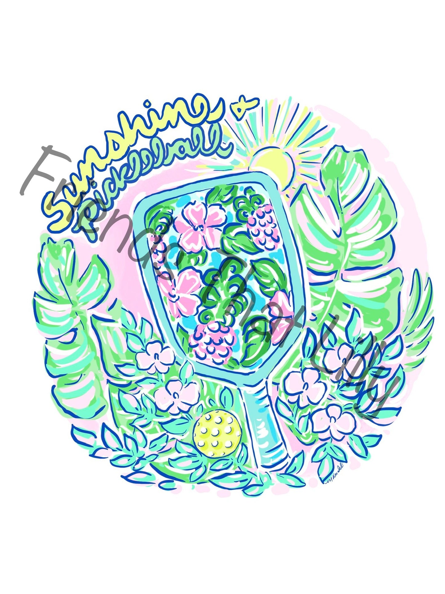 Women's T-shirts: “Sunshine & Pickleball”