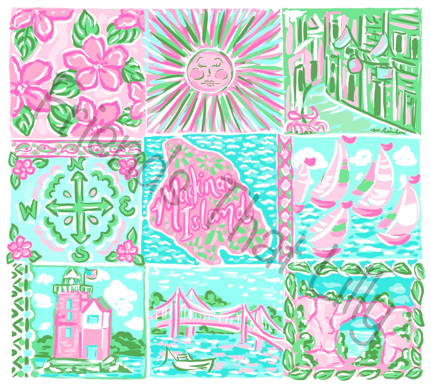 Monogrammed Zipper Popover: Mackinac Island Design