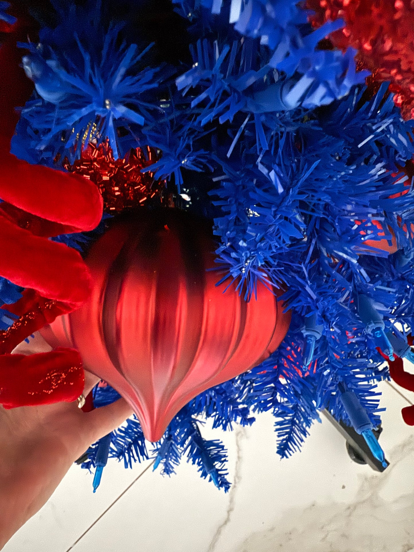 New! 5.7" Shiny Red Onion Shaped Ornament: Set of Three