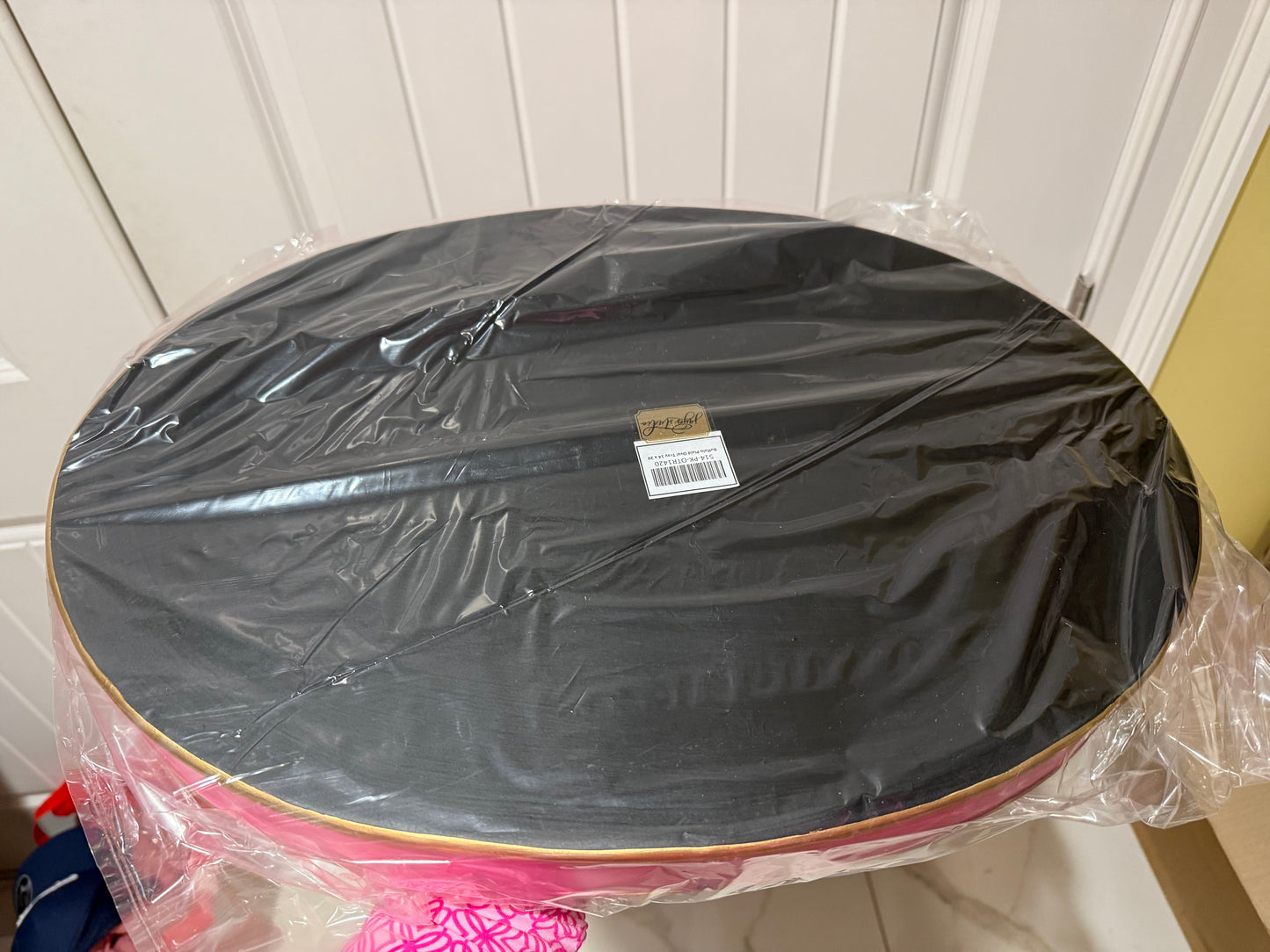 Pink Buffalo Plaid Oval Tray 14" x 20"