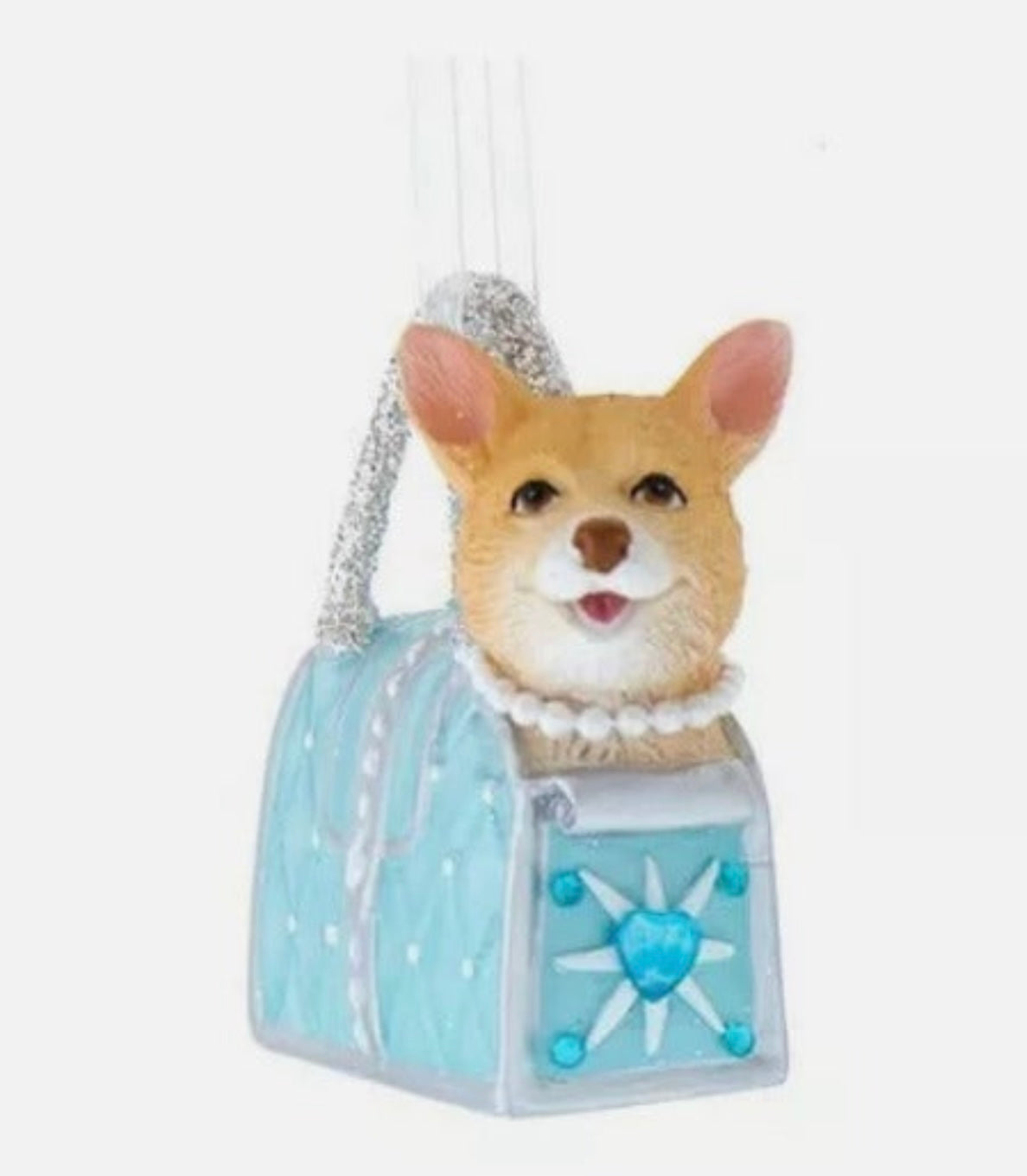 Posh Dog Ornaments in A Blue Purse: Assorted Styles