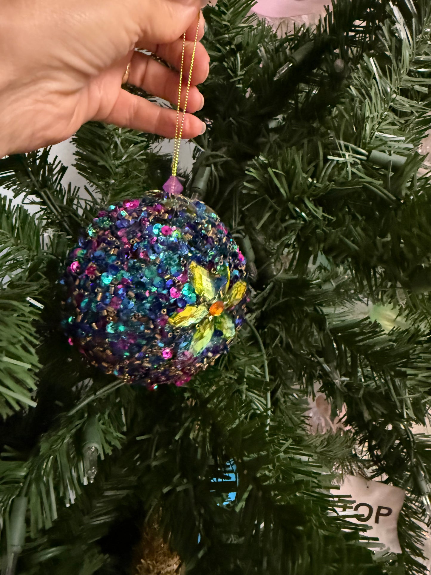 New! Jeweled Flower Peacock Ornaments: Set of Three