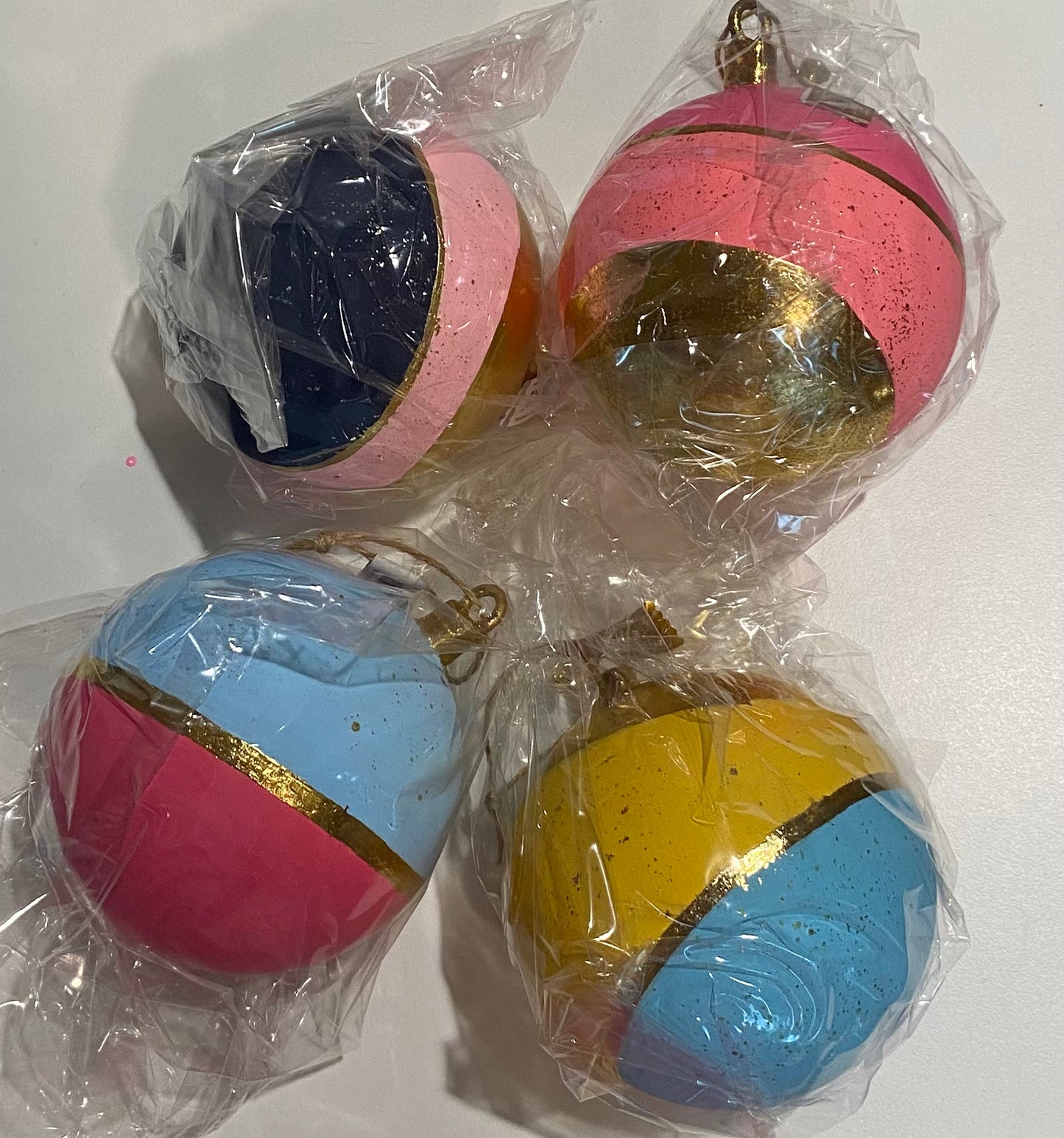 Color Couture Stripe Ball Ornaments: Set of 4