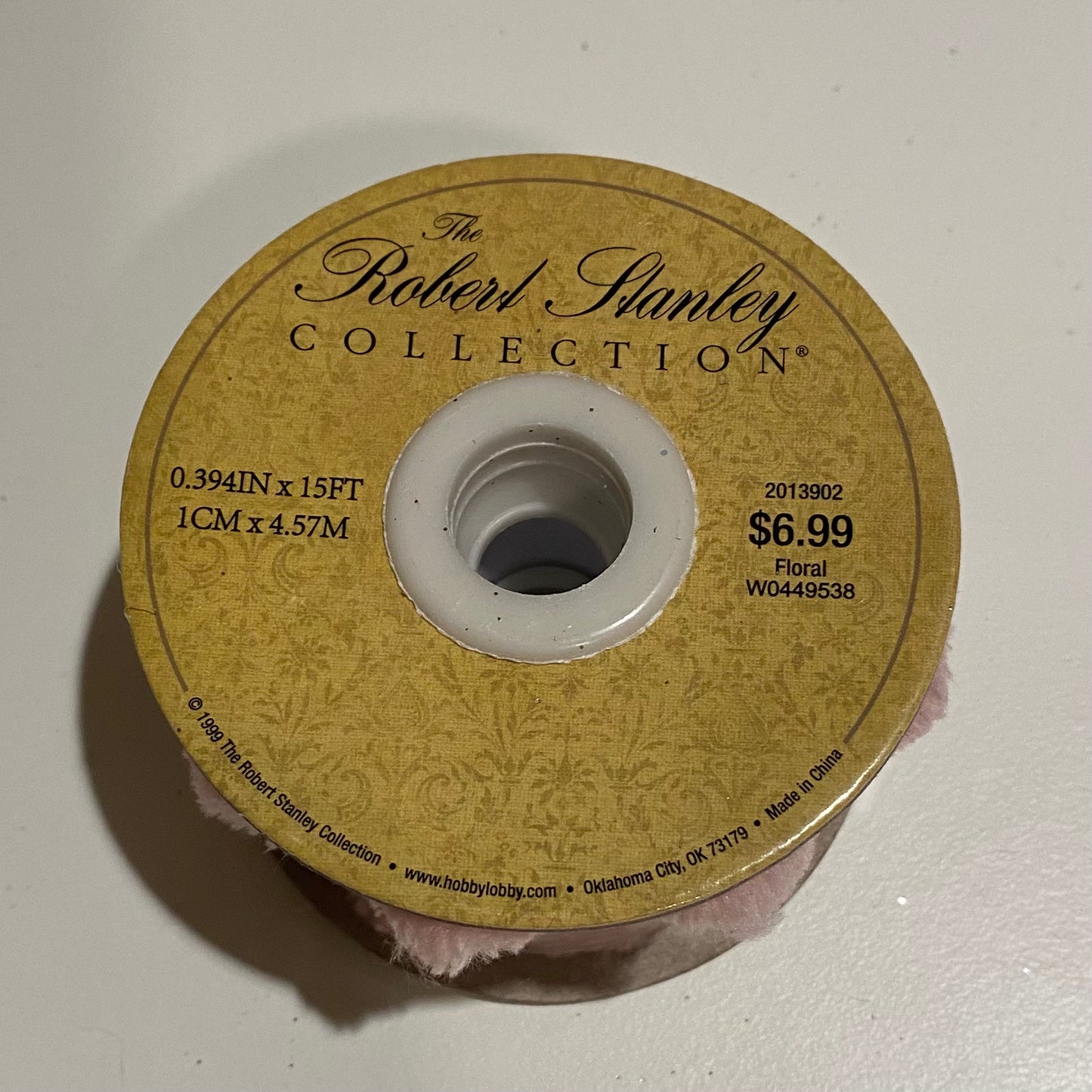 0.4” x 15’ Cotton Candy Pink Pom Poms Ribbon