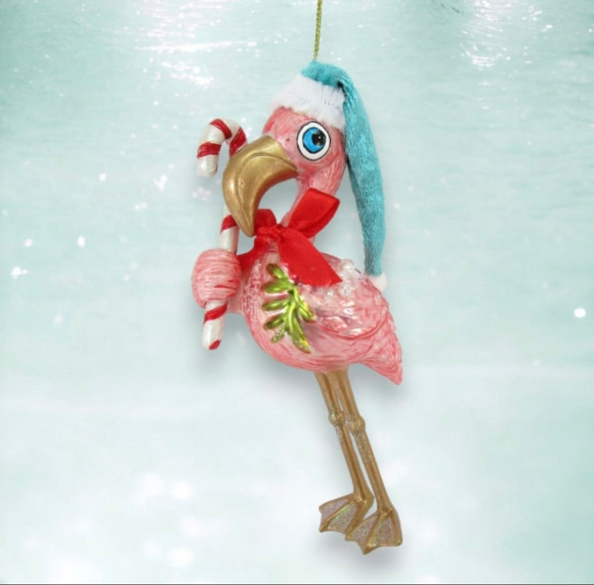 Christmas Pink Flamingo Ornament