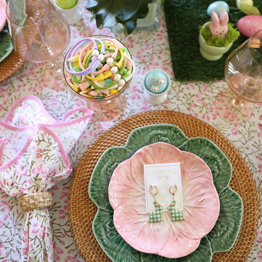 Bunny Earrings - Green & Pink