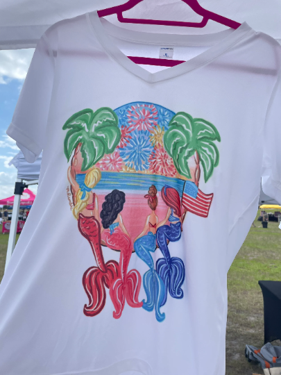 Women's T-shirts: Patriotic Mermaids