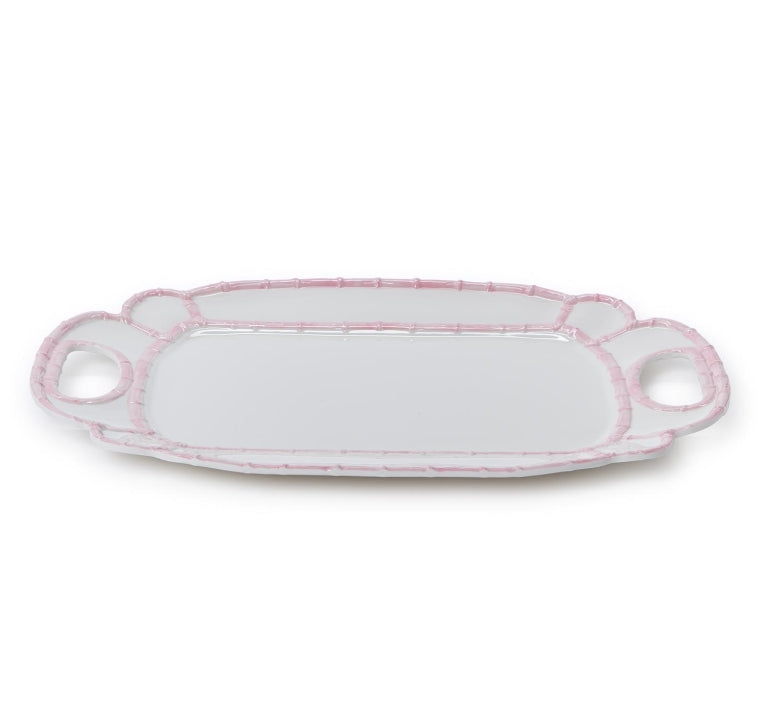Pink Bamboo Touch Platter with Bamboo Rim