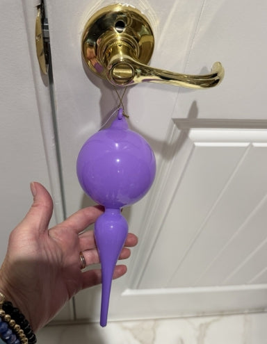 8" Bright Purple Finial Ornament: Set of Two