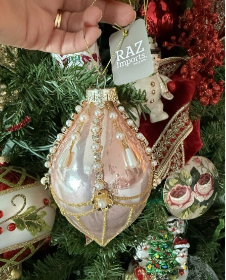 Pink & Pearl Fairground Ornaments: Set of Two