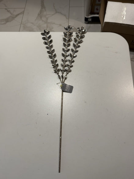 23.5" Crystal Jeweled Spray with Gold Glitter: Set of Two