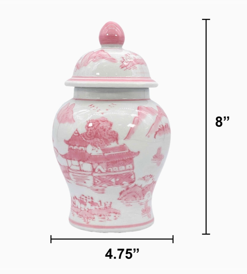 Blue And White Chinoiserie Ginger Jar