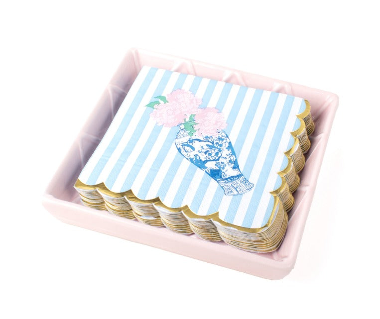 Pink Textured Beverage Napkin Holder