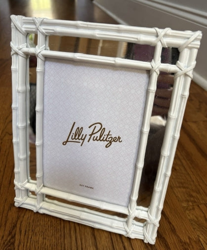 Lilly Pulitzer White Bamboo Picture Frame: 5' X 7"