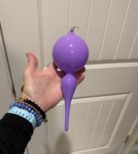 8" Bright Purple Finial Ornament: Set of Two