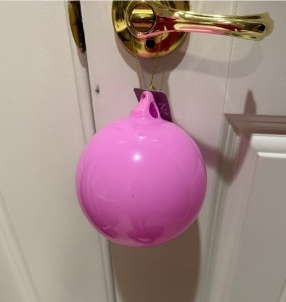 5" Pink Opaque Blown Glass Ball Ornament: Set of Two