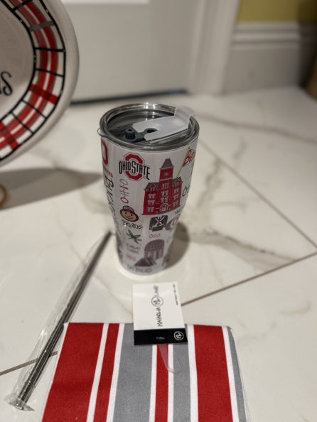 Ohio State 30oz Stainless Steel 3D Icon Travel Tumbler