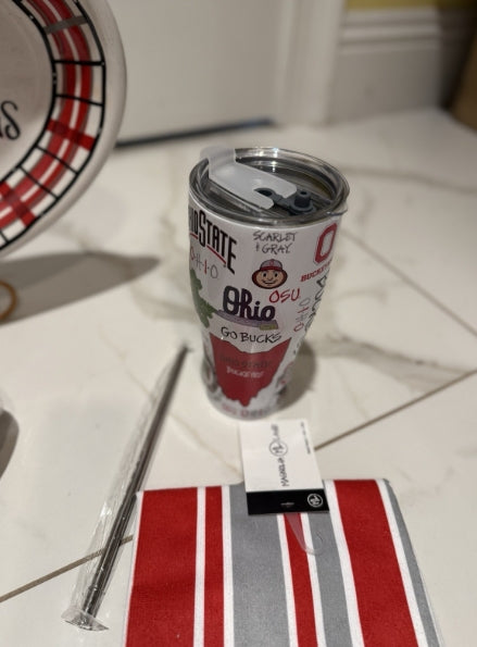 Ohio State 30oz Stainless Steel 3D Icon Travel Tumbler