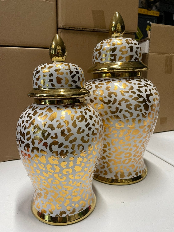Leopard Print Ginger Jar: Large