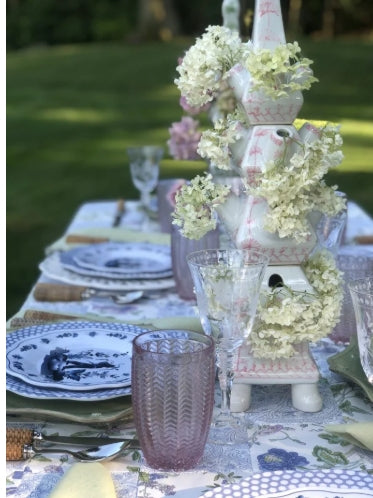 Pale Pink Village Scene Tulipiere Vase