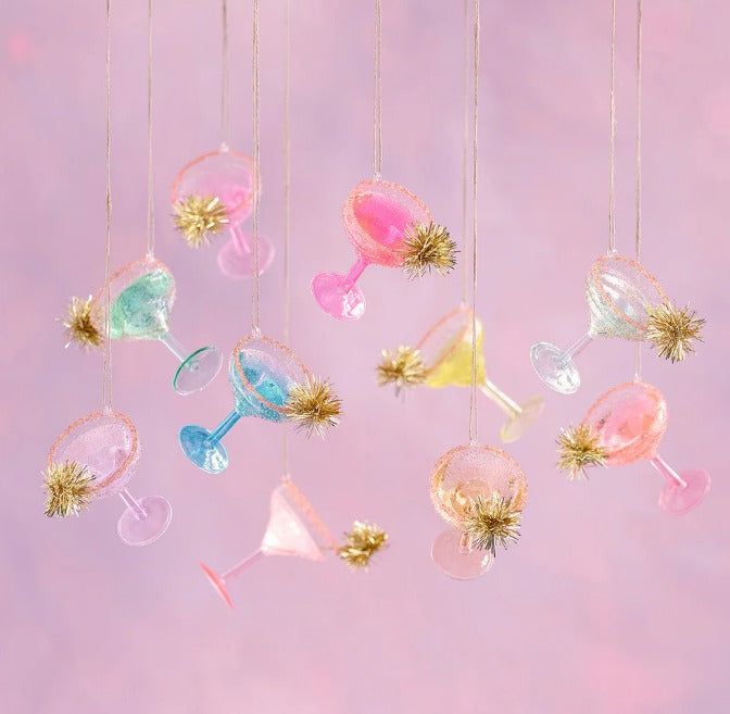 4" Sparkling Cocktail Ornaments