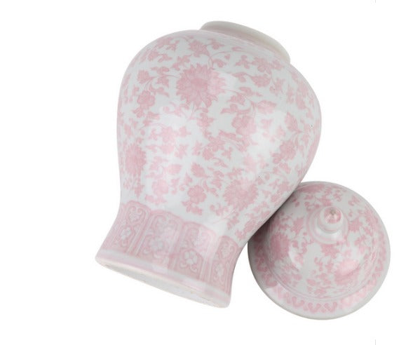 Soft Pink and White Ginger Jars- Available in Three Sizes