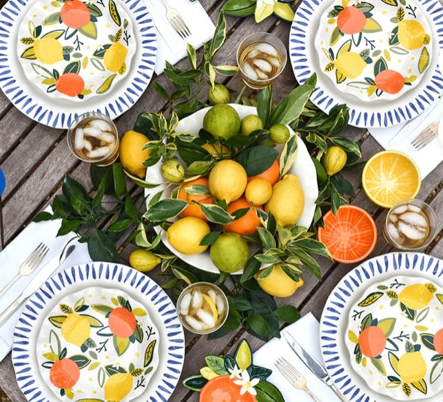 Citrus Ruffle Salad Plates- Set of Four