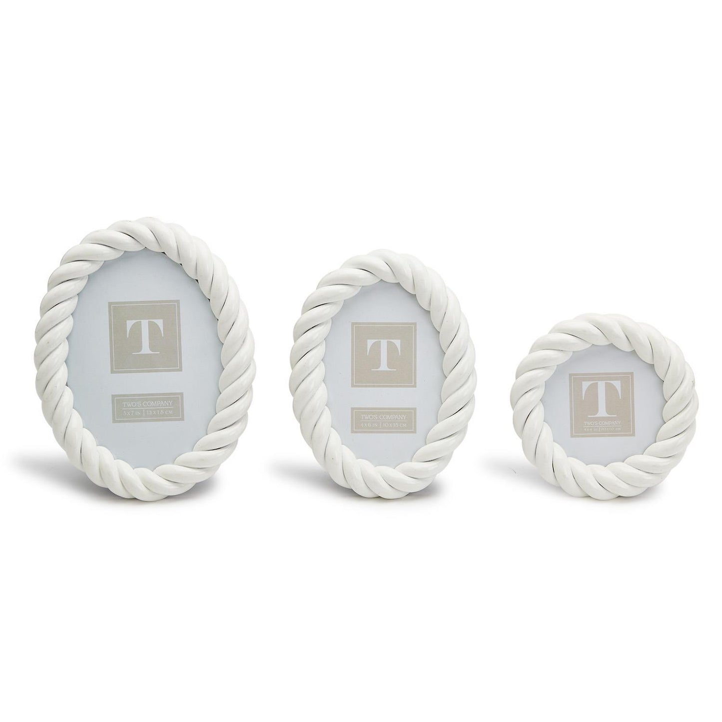 White Twist Photo Frames - Set of Three