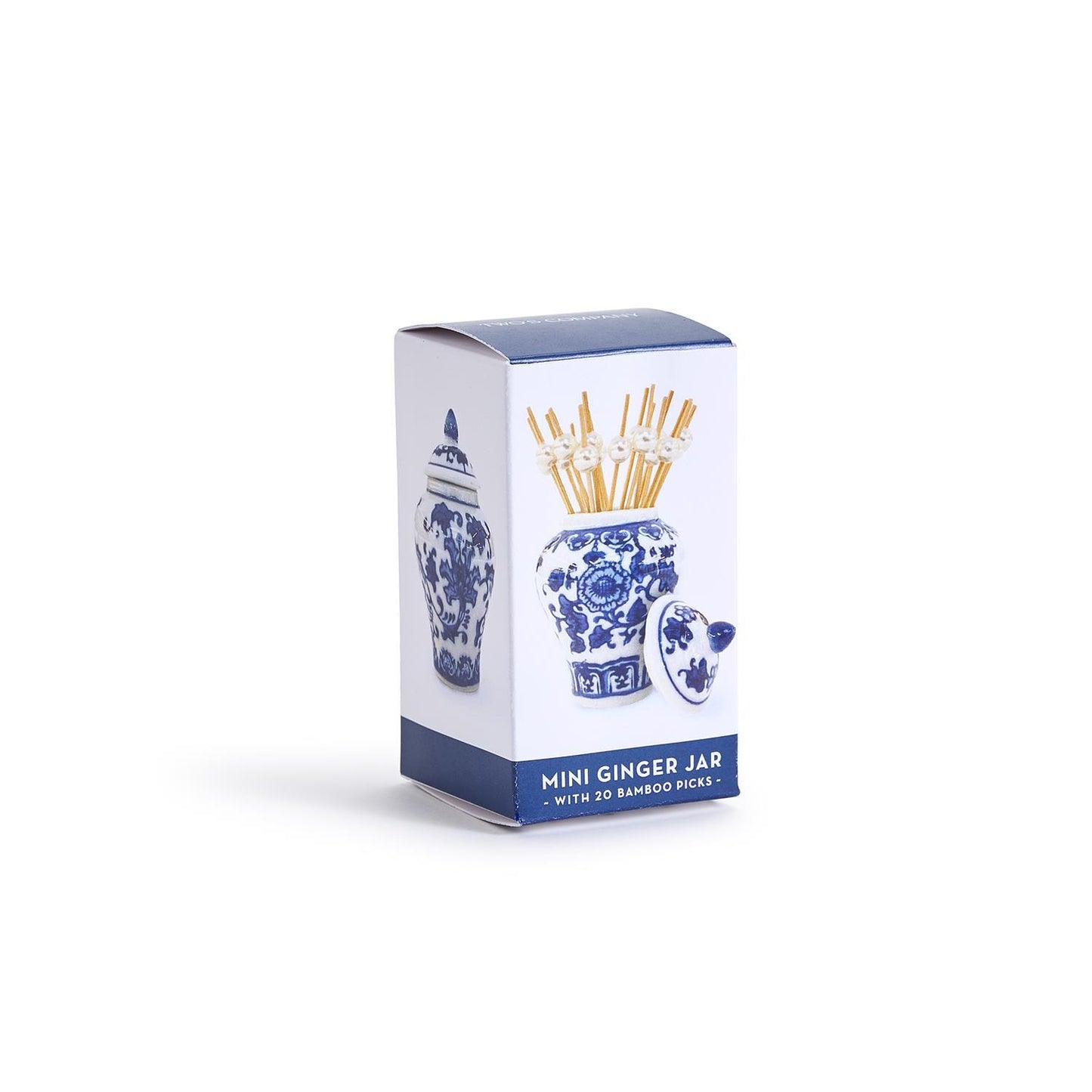 Mini Floral Ginger Jar with 20 Bamboo Picks- Three Designs