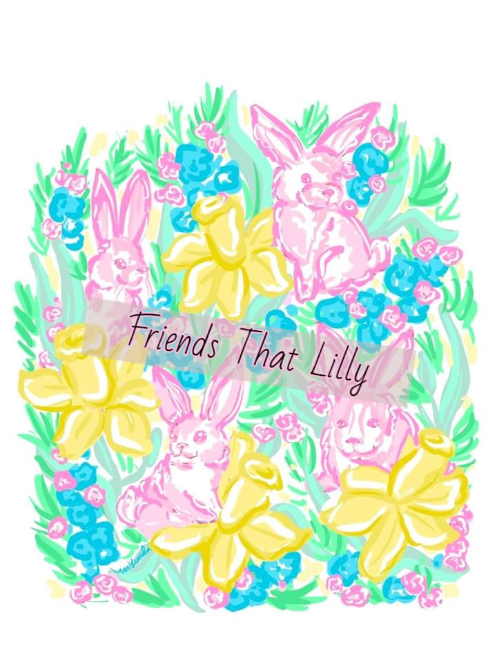 Women's T-shirts - Bunnies with Yellow Flowers