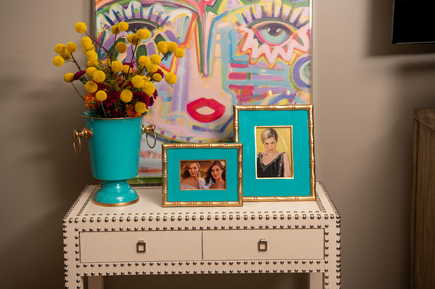 Turquoise Bamboo Photo Frames