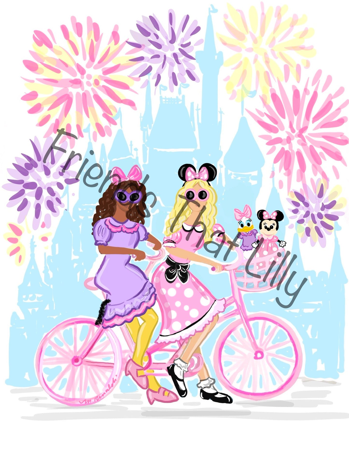 Women's T-shirts: Characters @ Castle with Fireworks