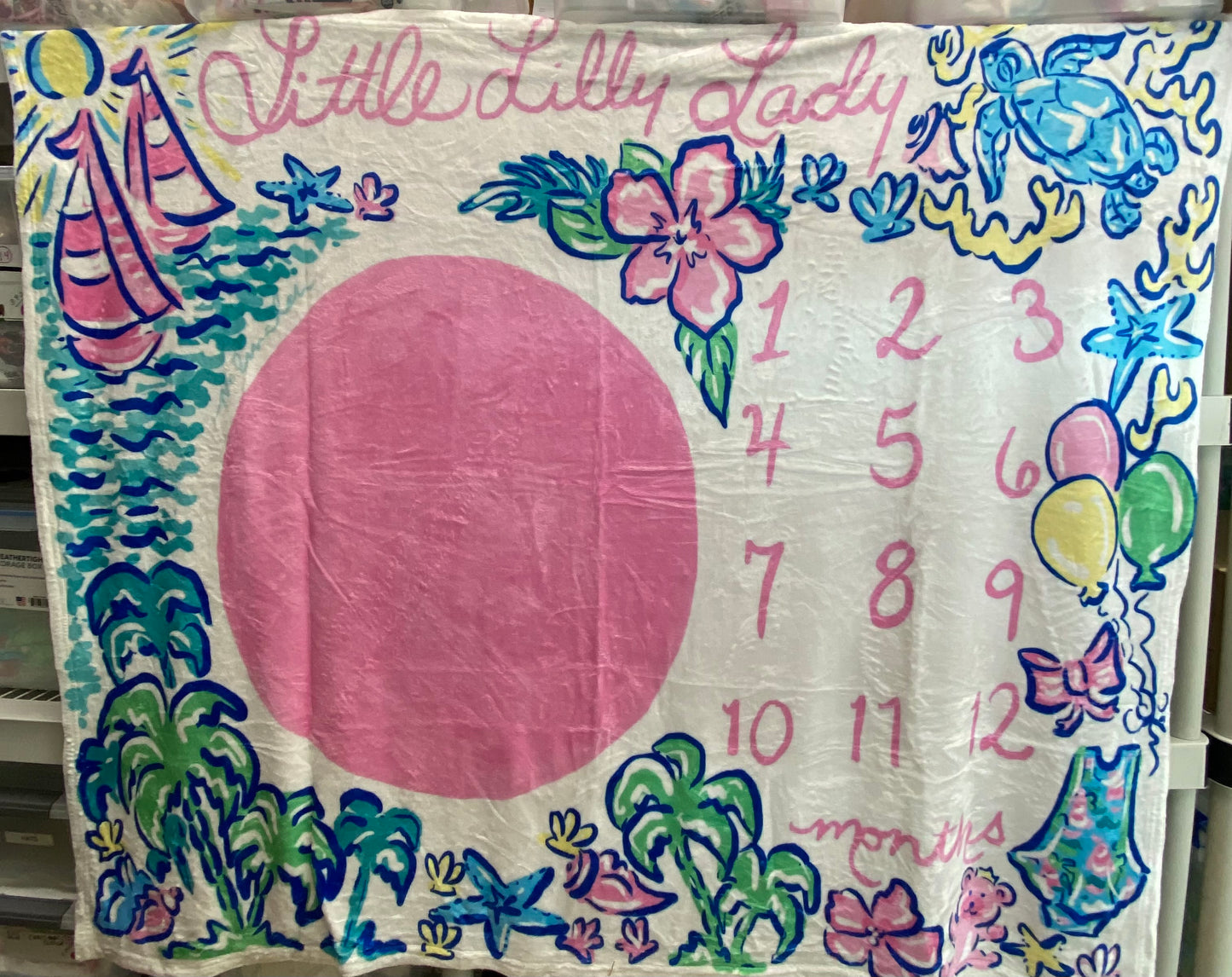 SALE! Month to Month Blanket - Coastal Little Lilly Lady