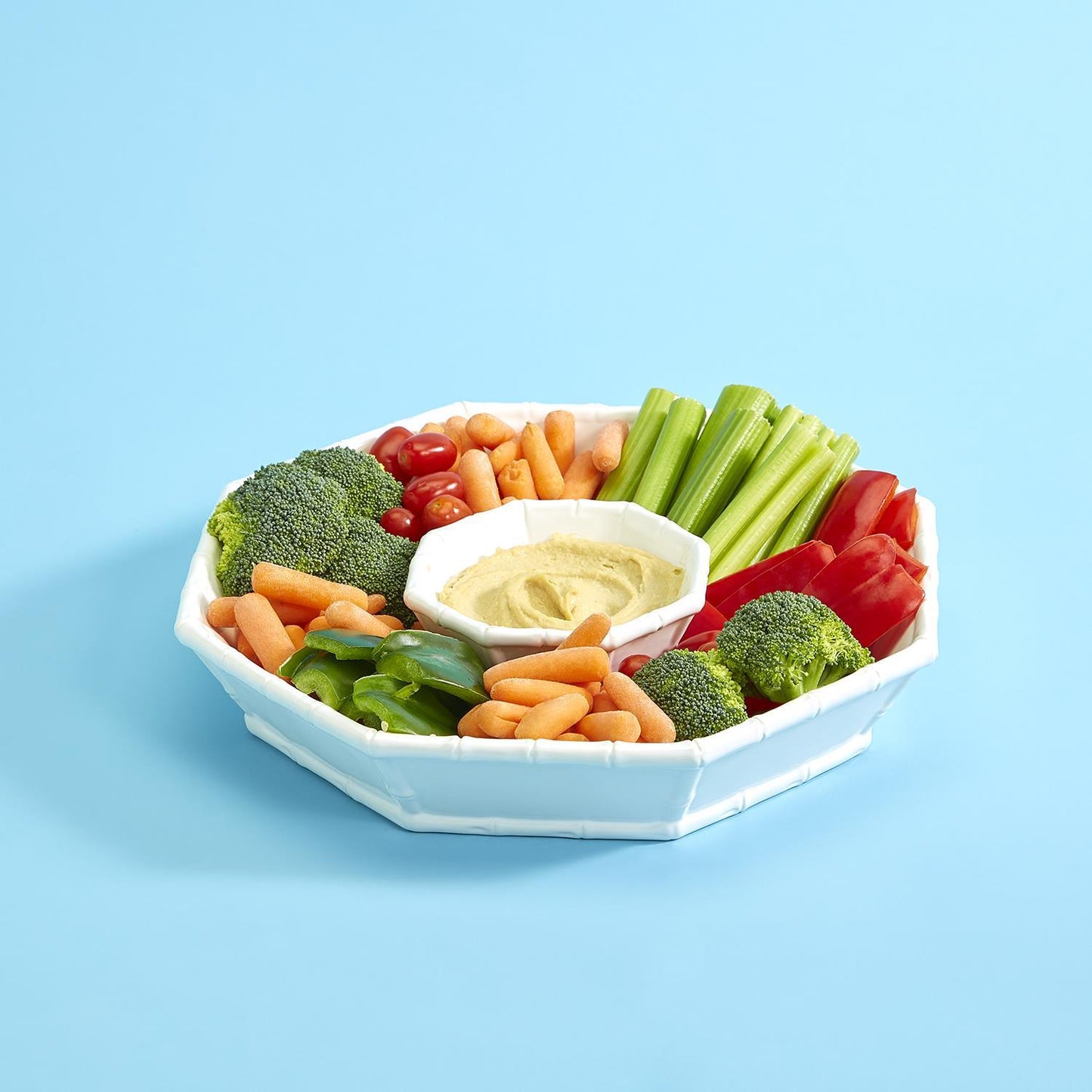 Faux Bamboo Fretwork Chip Platter and Dip Bowl Set