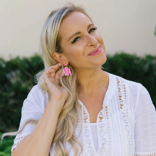 Enamel Jockey Jersey Earrings