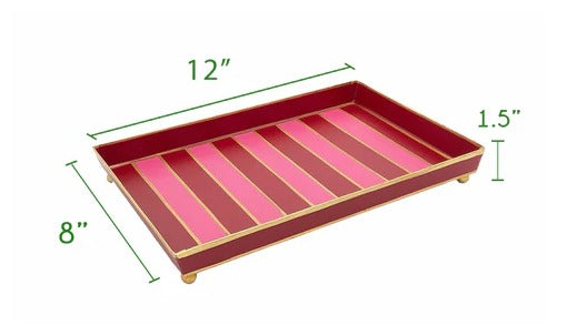 Ginger Jar Gingham Enameled Oliver Tray 8x12