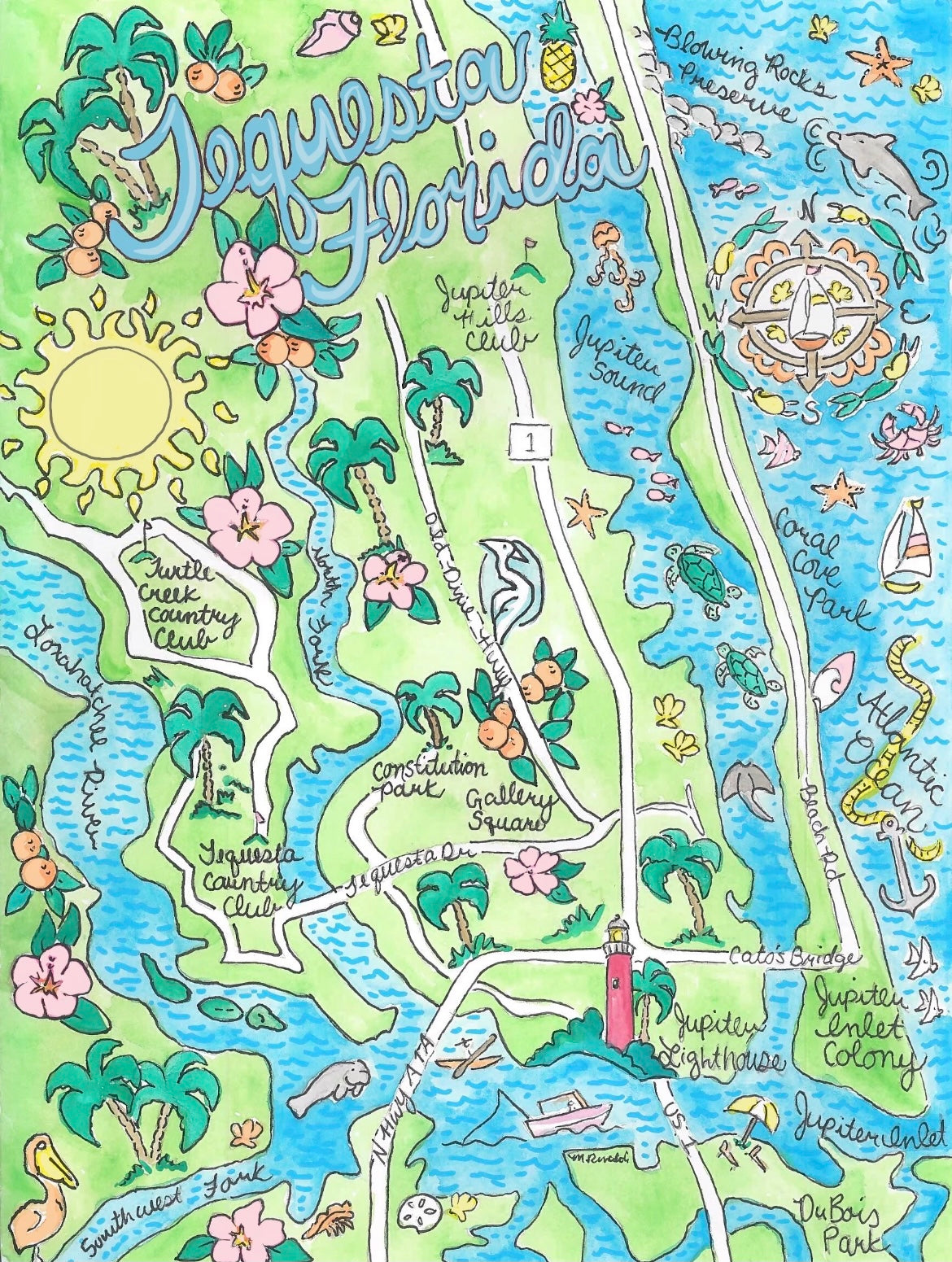 Seashells - US Cities Maps Designs