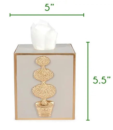 Pineapple Gardens Enamel Tissue Box Cover