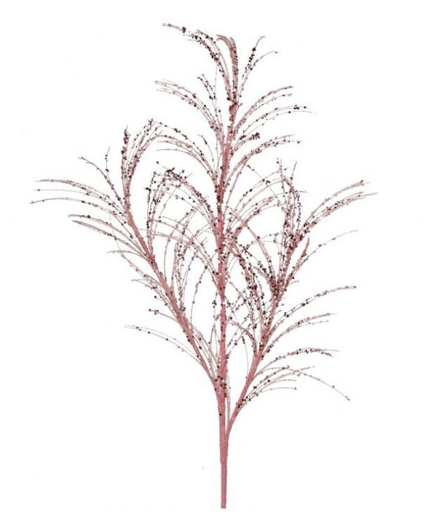 Blush Pink Pampas Grass Spray with Glitter and Sequins