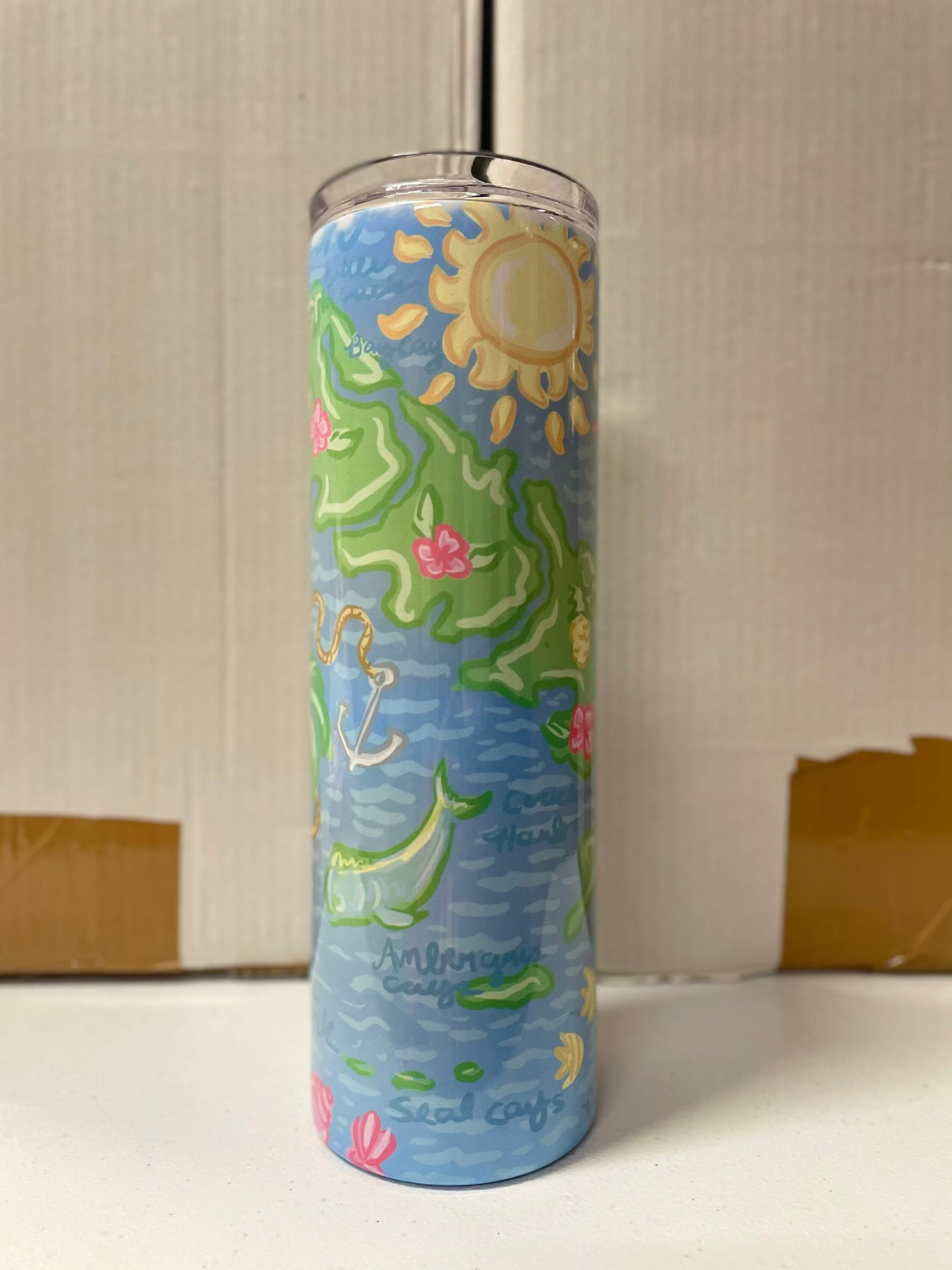 20 oz Tumbler - Turks and Caicos Map Design